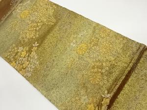 引箔秋草に流水模様織出し袋帯